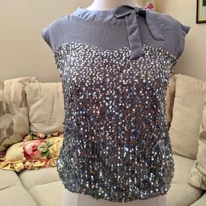 Stunning silver holiday top with sequins